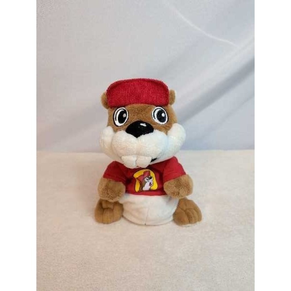 Bucees Beaver Hand Puppet Plush Red Hat Brown Fur Character Toy
